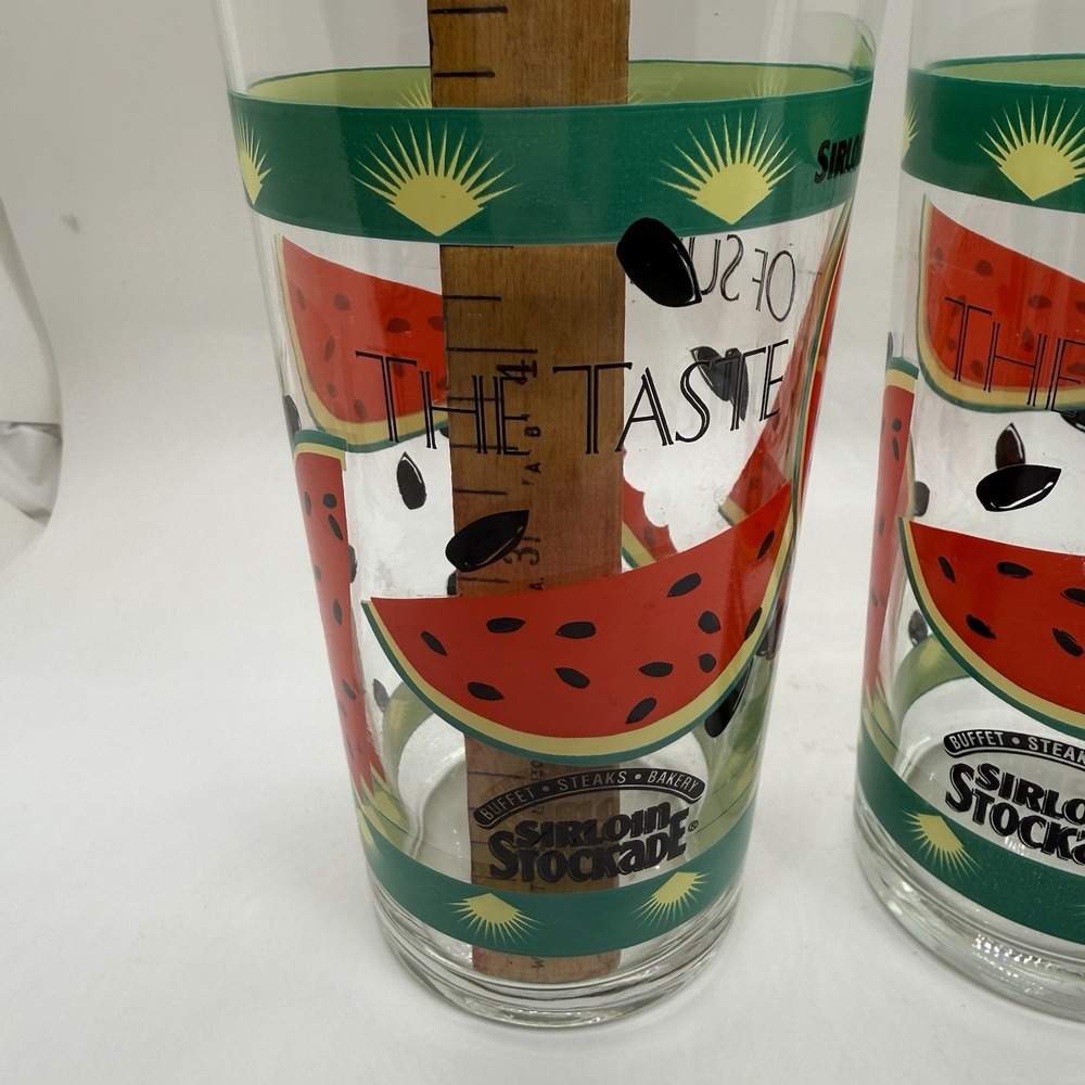 Lot of 2 Vtg Sirloin Stockade Taste of Summer 16oz Collectable Drinking glasses - Picture 6 of 6